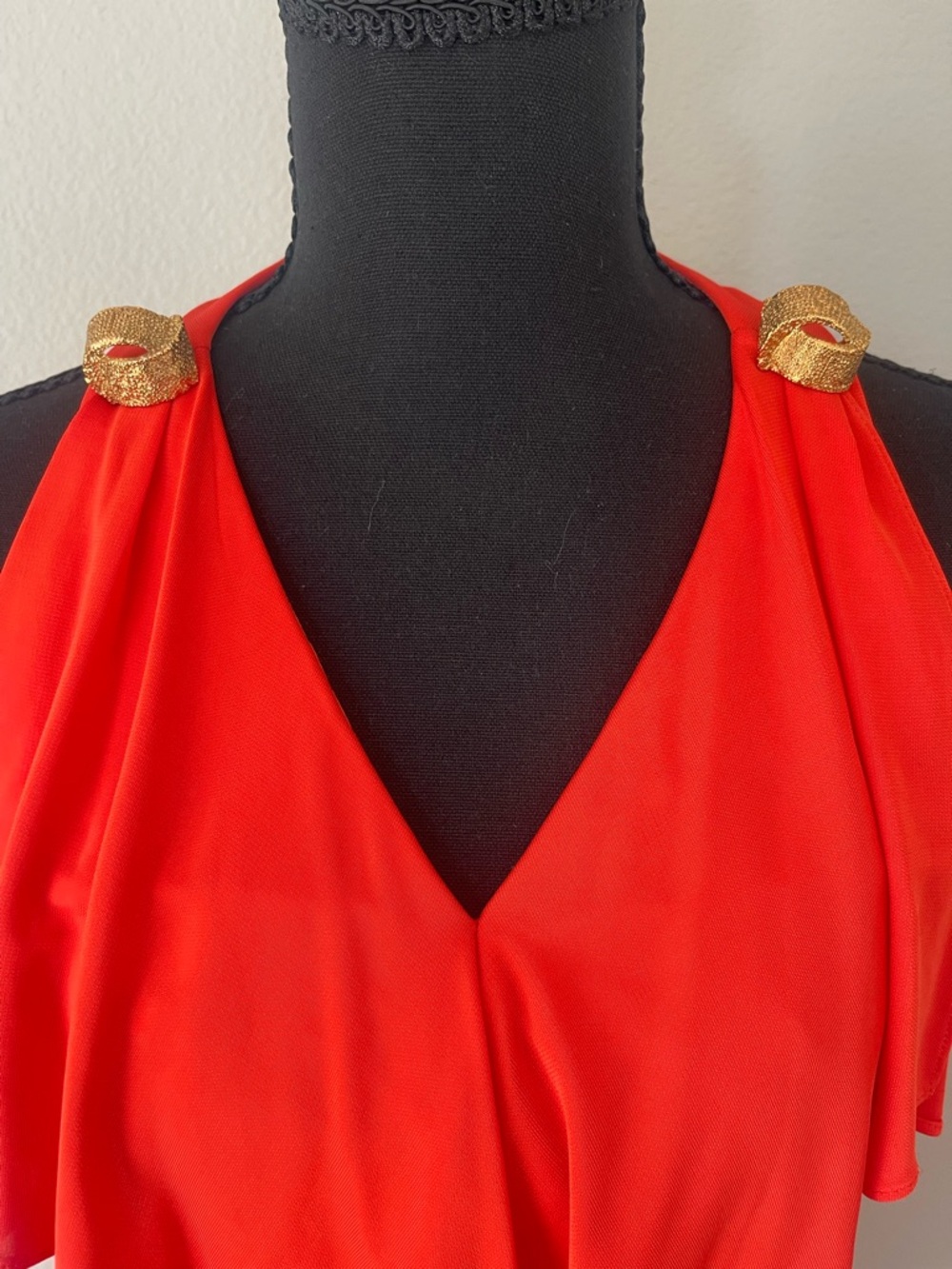 Vintage 90’s Red & Gold Party Dress - Picture 2 of 6